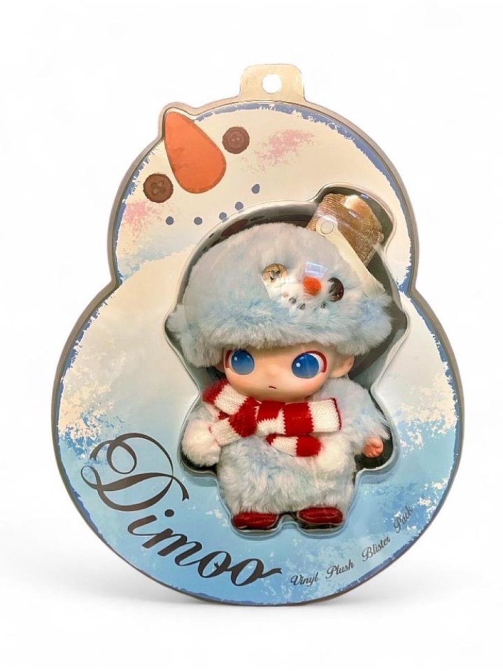 Pop Mart DIMOO Winter Snowman Vinyl Plush Pendant Blister Pack, NIB New Rare - Picture 1 of 6